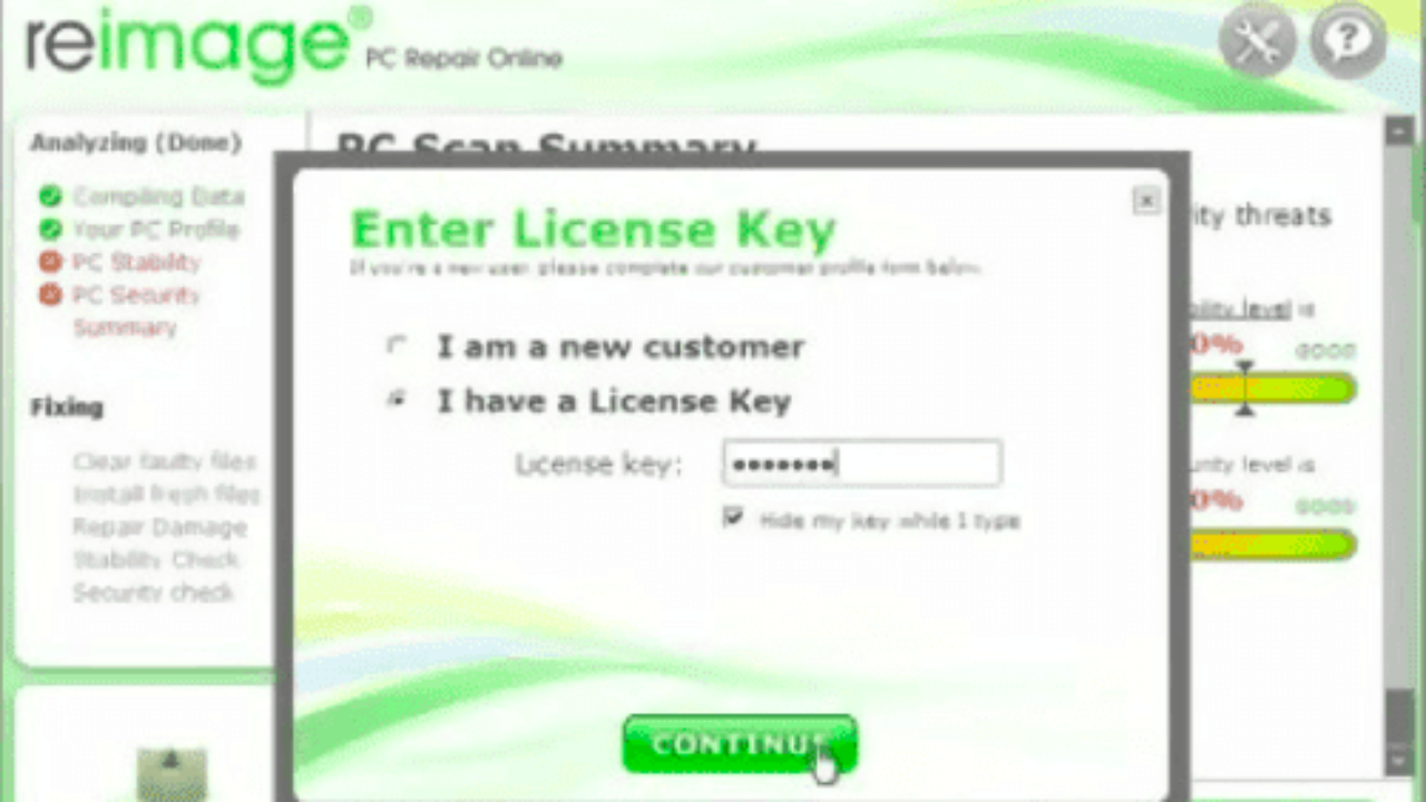 free license key for reimage pc repair