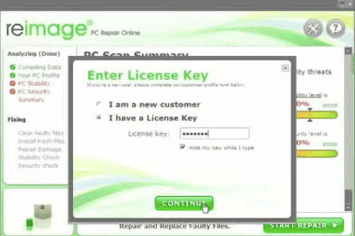 licence key for reimage pc repair