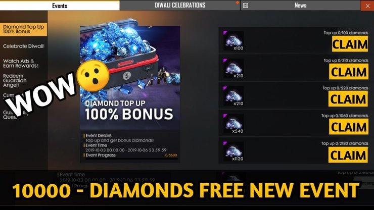 Free fire diamond free claim