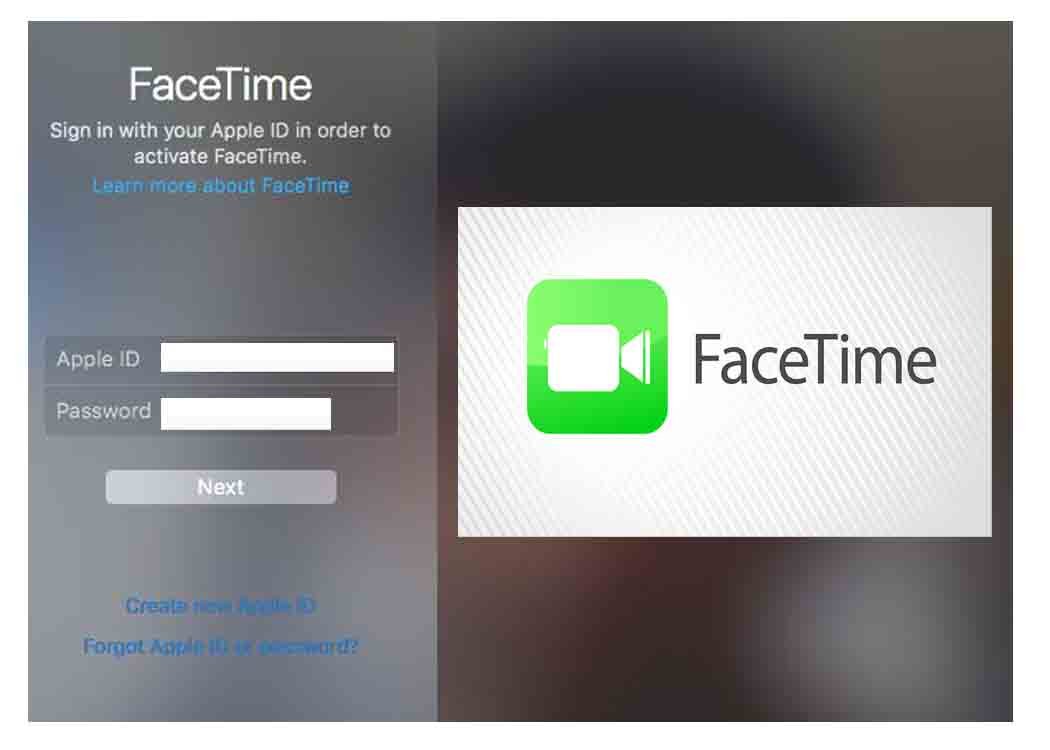 apple facetime login