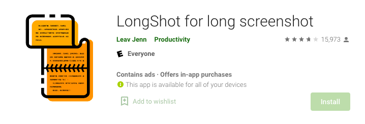 LongShot for Long Screenshot