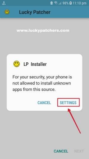 change the permission to install setting