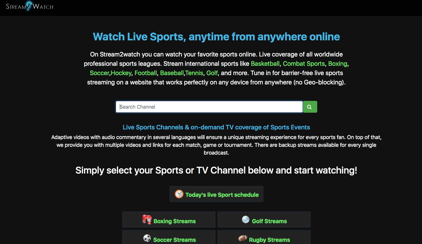 Stream2watch 2021 Watch Live and Direct Sports Streaming online