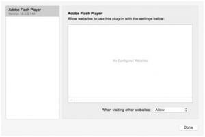 select Adobe Flash Player and enable the Allow option