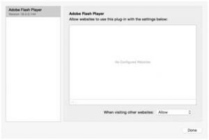 select Adobe Flash Player and enable the Allow option