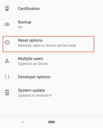 Reset Android Network Settings