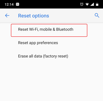 Reset Wi-Fi, mobile & Bluetooth