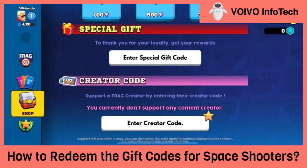 How to Redeem the Gift Codes for Space Shooters?