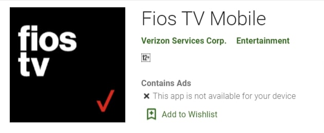 install the Fios TV app from Playstore