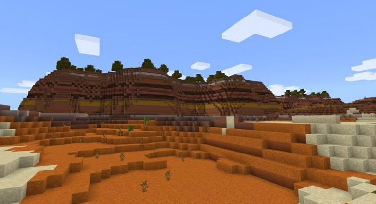 Mesa Biome and Village at spawn